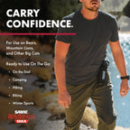 Sabre Frontiersman MAX Bear Spray & Mountain Lion Deterrent, Holster, Bell Kit – 40‑Foot Range, Max Strength 2% Major Capsaicinoids, EPA‑Registered, Self Defense for Hiking, Camping & Hunting, 7.9 oz