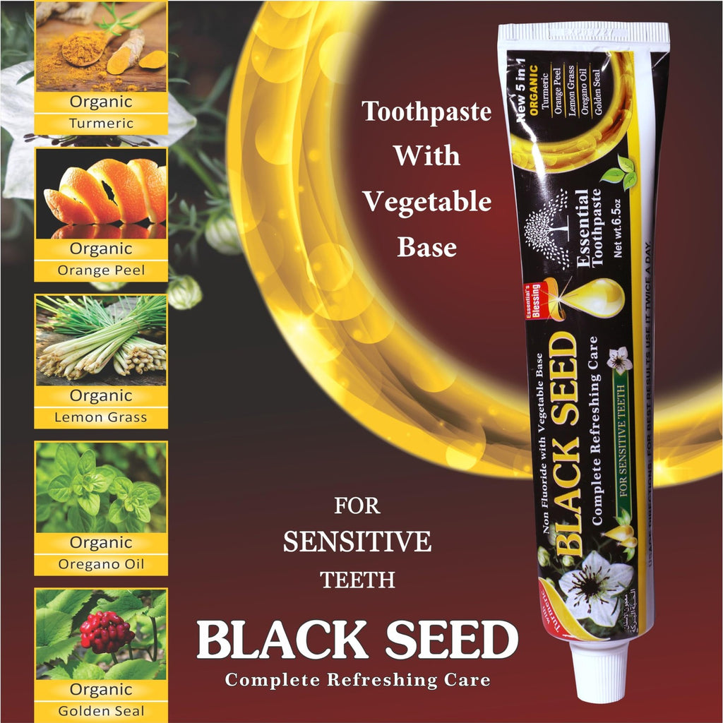 Black Seed Essential Toothpaste, 6.53oz Pack of 1 | Fluoride Free