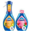 Dawn Dish Soap Spray Kitchen Household Essentials 1 Tropical Blend Starter Kit and Watermelon Refill Combo Pack, 16 oz (each)