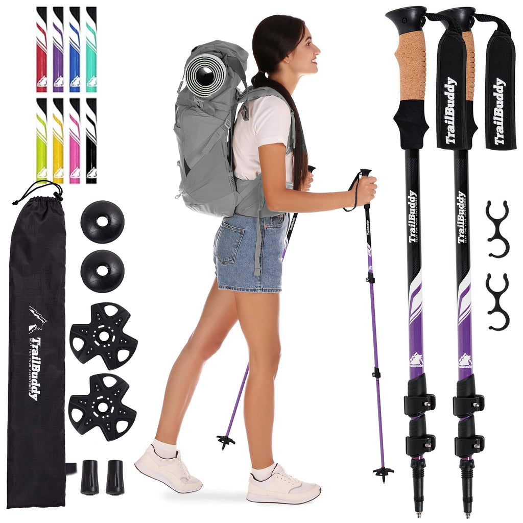 Buy now TrailBuddy Trekking Poles â€“ Lightweight 7075 Aluminum Hiking Poles for Women, Men & Seniors â€“ Collapsible or Foldable Walking Sticks for Travel, Trails & Balance at indiglob india
