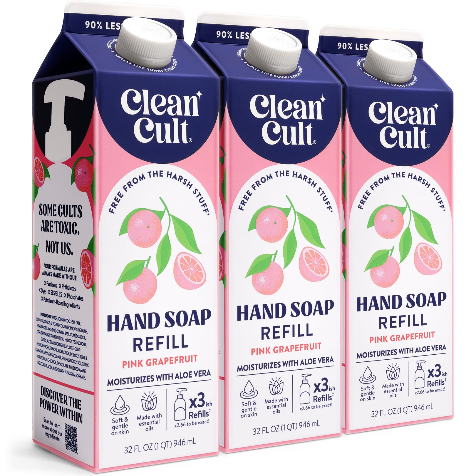 Buy now Cleancult Liquid Hand Soap Refills - Moisturizes Dry & Sensitive Skin - Made with Aloe Vera & Lavender Essential Oils - Wild Lavender - Eco Friendly - Paper-Based Packaging - 32 oz/2 Pack at indiglob india