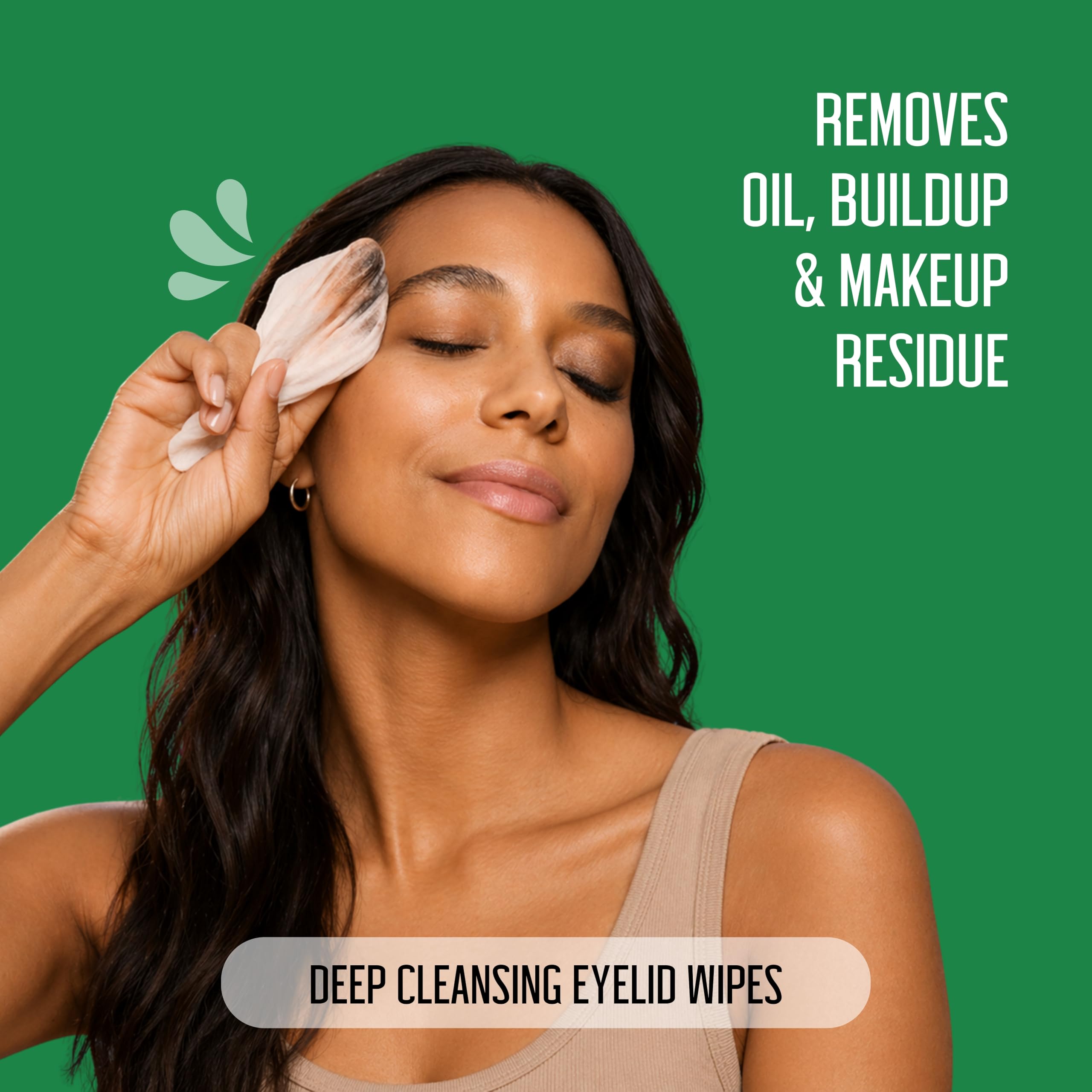 100PCs Tea Tree Eyelid Wipes – Cleaning Eye Wipes for People with Dry Eyes & Allergies – Gentle Eyelid Cleanser with Hyaluronic Acid, Chamomile and Aloe – Individually Wrapped & Biodegradable