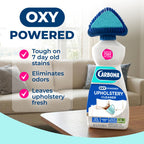 Carbona Oxy Powered Upholstery Cleaner with Brush & Sponge (13.5 Fl Oz), Stain Remover for Couches, Car Seats & Mattresses. Fast Formula, No Residue