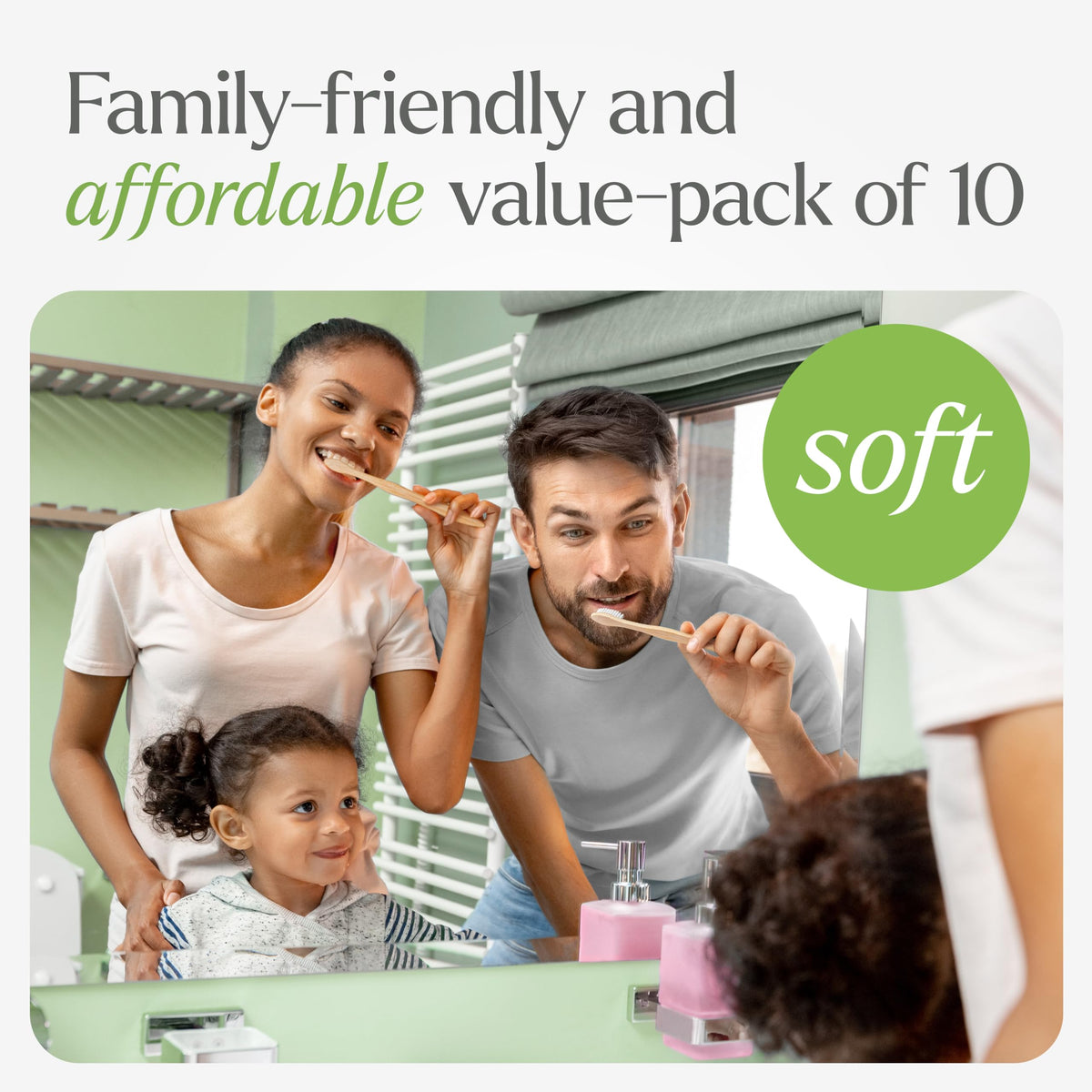 VIVAGO Bamboo Toothbrushes 10 Pack – Plant-Based Soft Bristles
