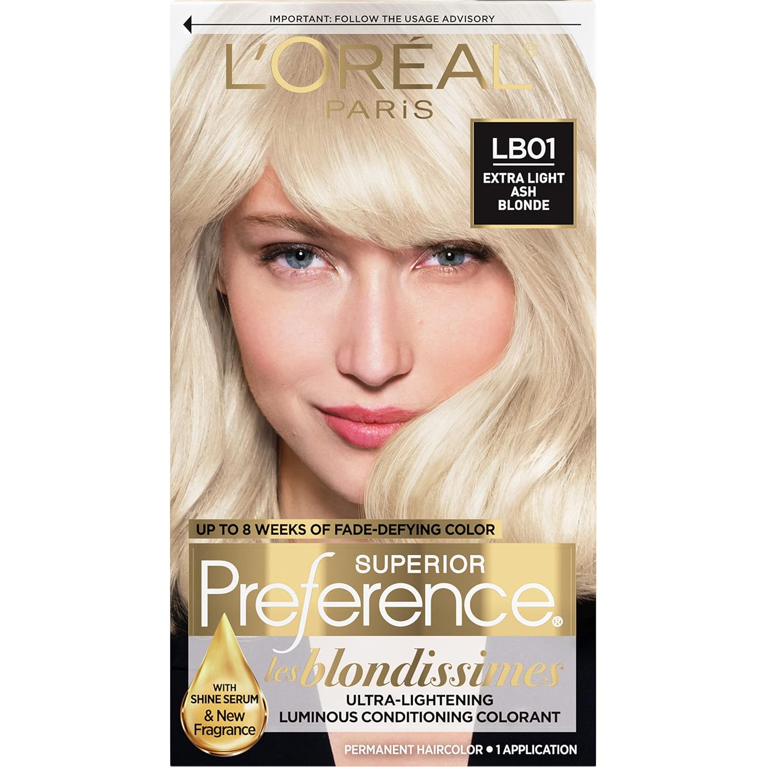 Buy now L'Oreal Paris Superior Preference Luminous Fade-Defying Permanent Hair Color, Hair Dye For Up to 9 Weeks of Radiance, Light Ash Blonde 9A, 1 Hair Dye Kit LB01 Extra Light Ash Blonde 1 Count (Pack of 1) at indiglob india