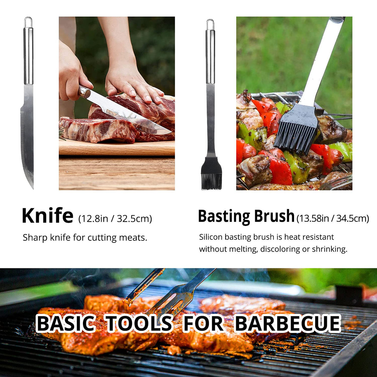 BBQ Utensil Set Stainless Steel Professional Barbecue Accessories