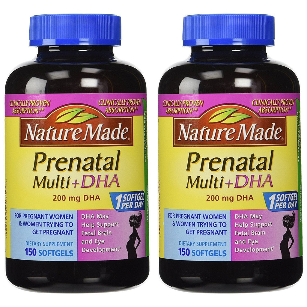 Nature Made Prenatal Multi + Dha, 200mg, 150 Softgels 2pack