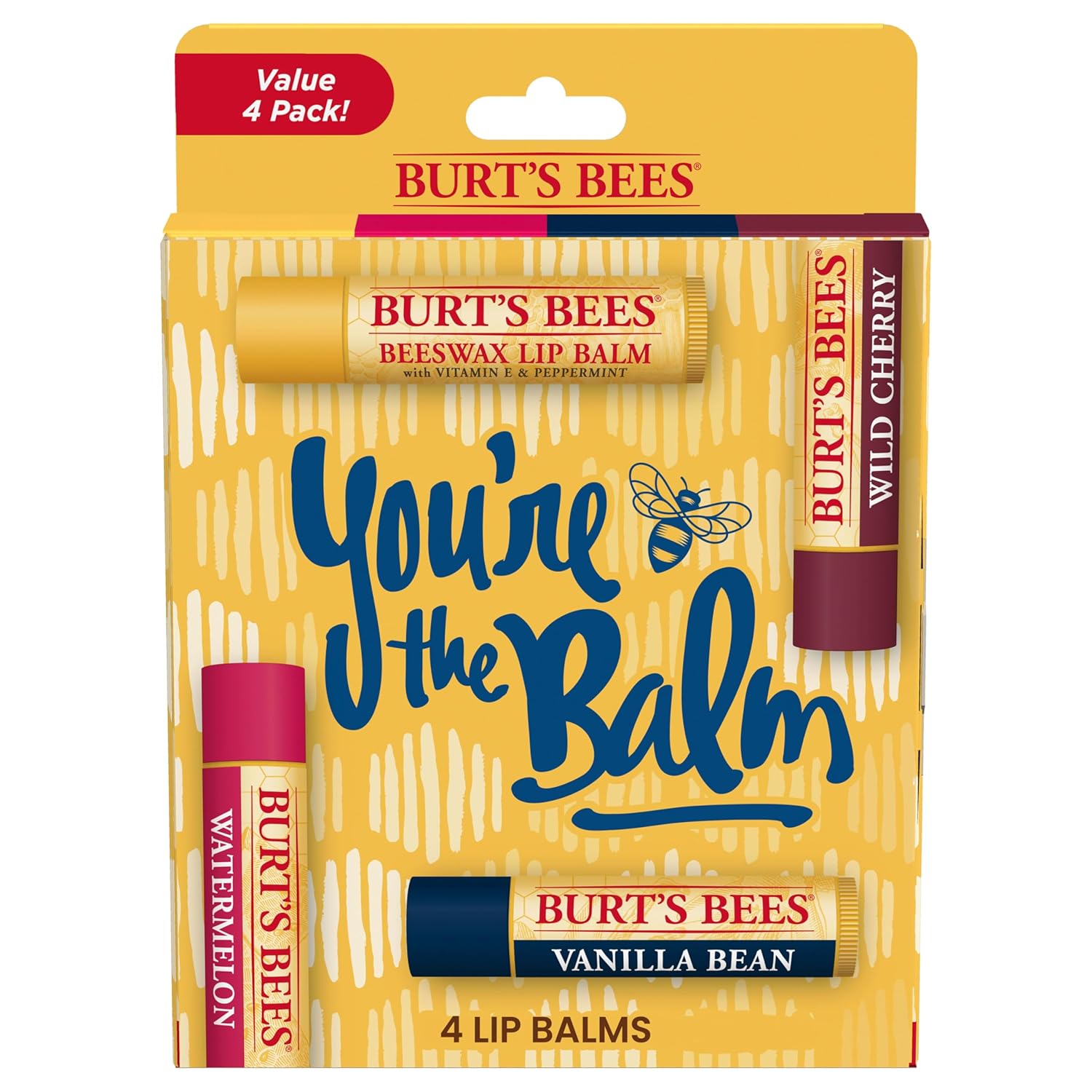 Buy now Burt's Bees Christmas Gifts - Garden Party Lip Balm Set for Stocking Stuffers, With Responsibly Sourced Beeswax, Natural Origin Lip Treatment, 4 Tubes, 0.15 oz. 4 Count (Pack of 1) You're The Balm at indiglob india
