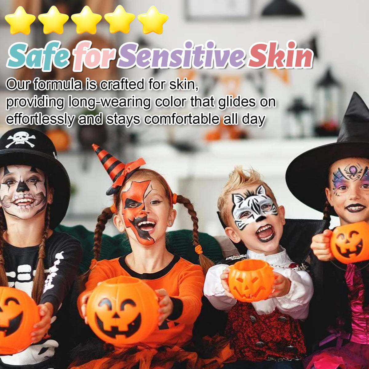 Drawdart Face Painting Kit for Kids, 12Pcs XL Face and Body Paint Crayons| 12 Vibrant Colors Safe and Washable Face Paint Sticks for Adults Kids Party, Halloween Makeup, School Event, Cosplay