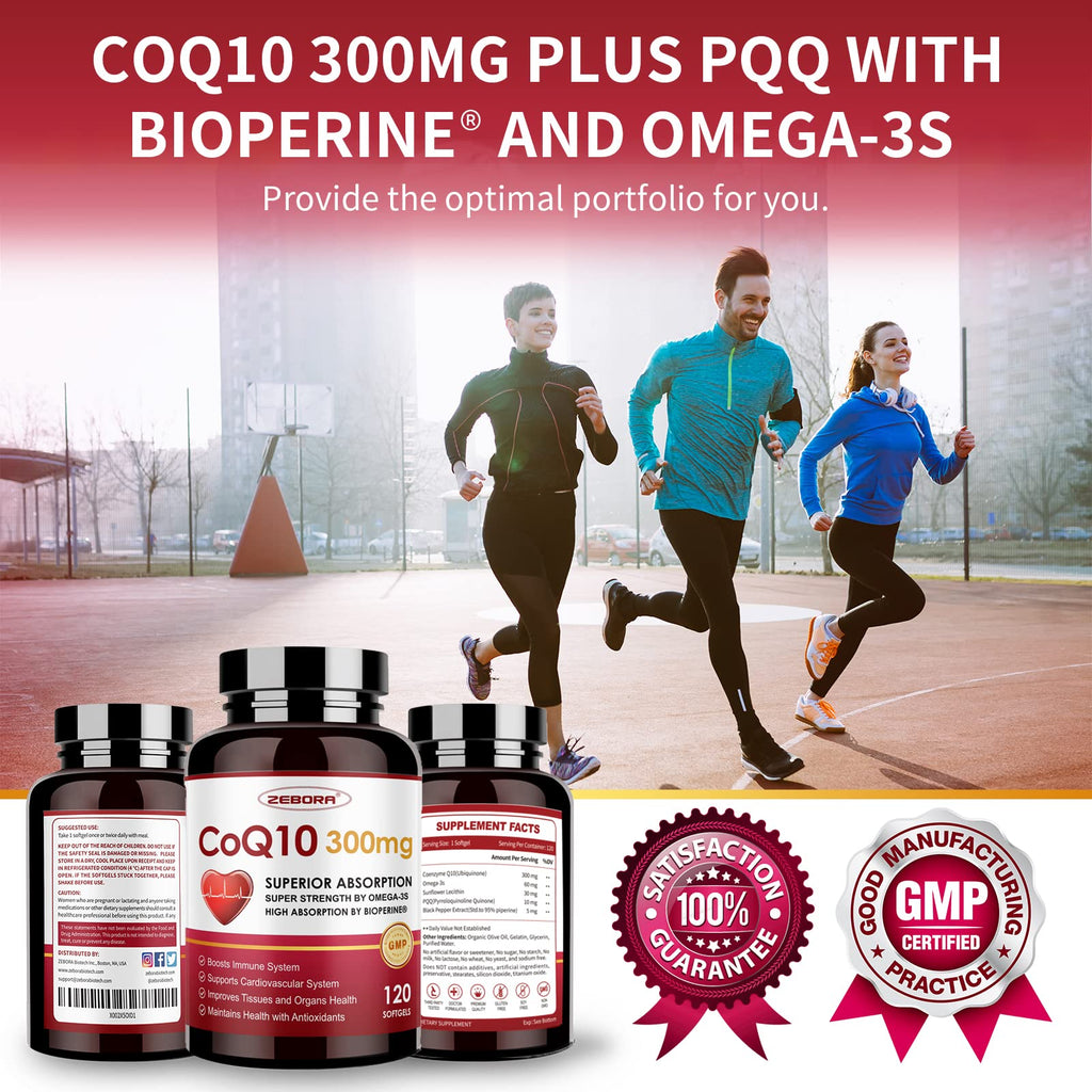 ZEBORA CoQ10 300mg Softgels, 120 Servings