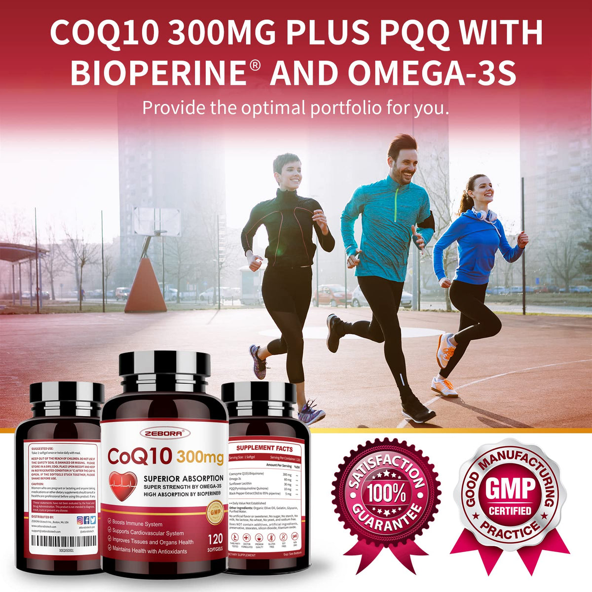 ZEBORA CoQ10 300mg Softgels, 120 Servings