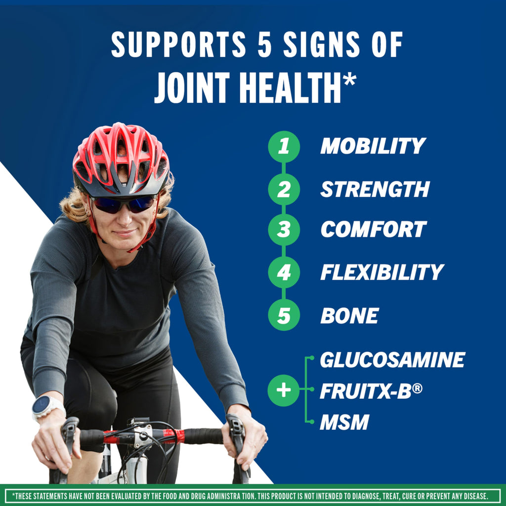Move Free Advanced Joint Support, Glucosamine, Chondroitin + MSM - 120 ct | Supports Mobility Comfort Strength Flexibility & Bone, 40 Servings, Bone & Joint Support Supplement tablets, Fruitx-B