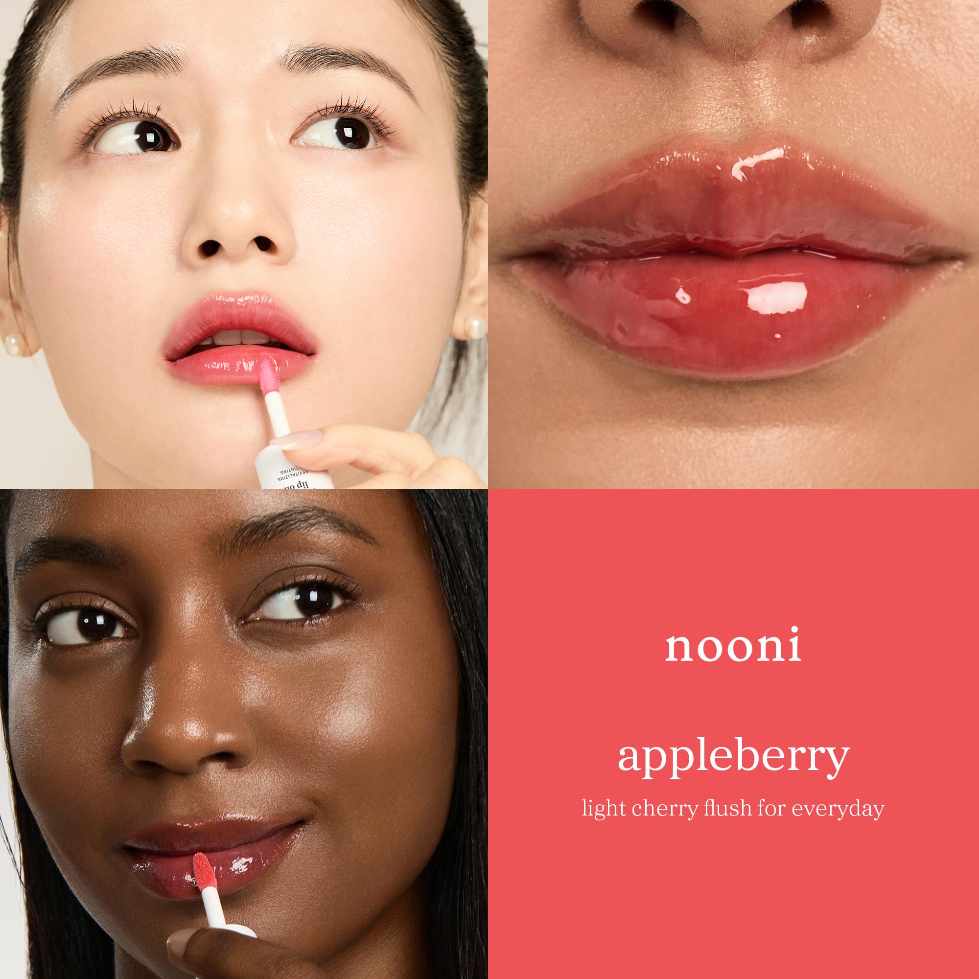 Buy now NOONI Korean Lip Oil - Appleberry | Long-Lasting, Moisturizing, Plumping, Revitalizing for Dry Lips, Waterproof, No Peel Off, Hydrating, Nourishing Crystal Clear, Stocking Stuffers, 0.12 FL Oz at indiglob india