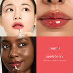 Buy now NOONI Korean Lip Oil - Appleberry | Long-Lasting, Moisturizing, Plumping, Revitalizing for Dry Lips, Waterproof, No Peel Off, Hydrating, Nourishing Crystal Clear, Stocking Stuffers, 0.12 FL Oz at indiglob india