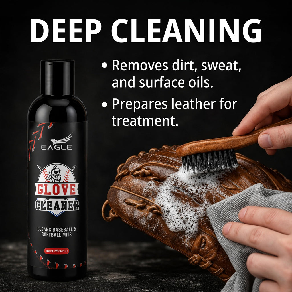 Eagle Baseball Glove Care Kit – Glove Cleaner (8oz), Oil (8oz), Conditioner (3.38oz), 2 Applicators & Cloth – Complete Leather Glove Maintenance Kit for Baseball, Softball, Catcher’s Mitts & More