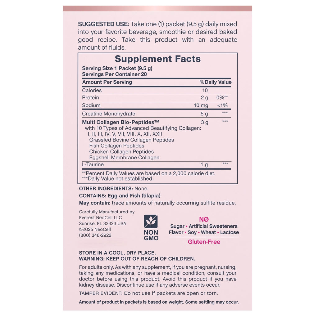 NeoCell Creatine Collagen Powder | 20 Stick Packs