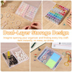 Rolett 56 Grids Bead Storage Containers with 110Pcs Label Stickers
