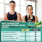 Dobeko Soursop Bitters Liquid Drops, Bitter Herbs with Soursop Extract, Ashwagandha, Sea Moss & Black Seed Oil, Formulated for Immune Wellness, Antioxidant Support & Healthy Digestion, 2 FL Oz