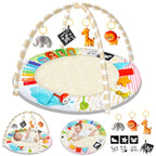 URMYWO Baby Play Gym Mat Tummy Time Mat with 5 Sensory Toys for 0-18 Months