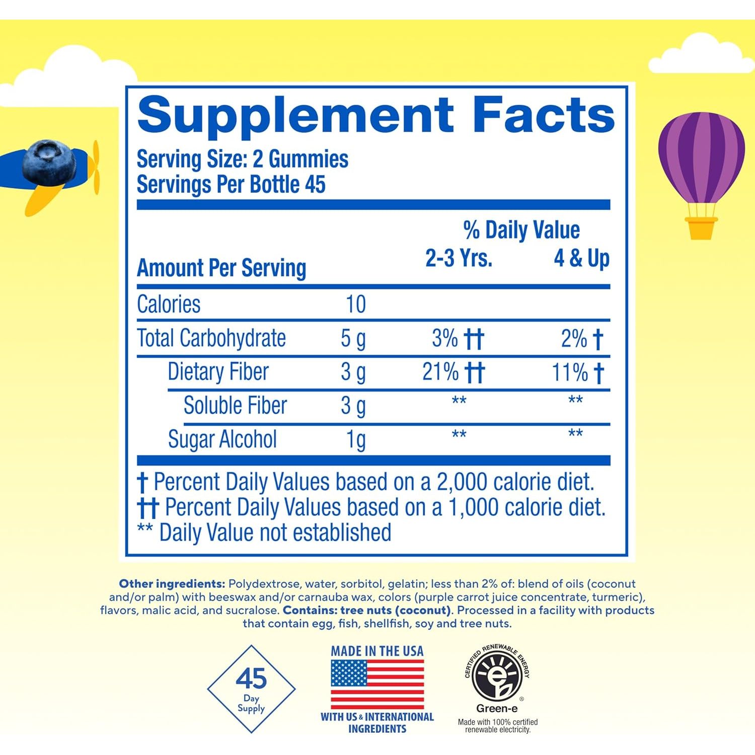 Buy now Lâ€™il Critters Fiber Daily Gummy Supplement for Kids, for Digestive Support, Berry and Lemon Flavors, 90 Gummies at indiglob india