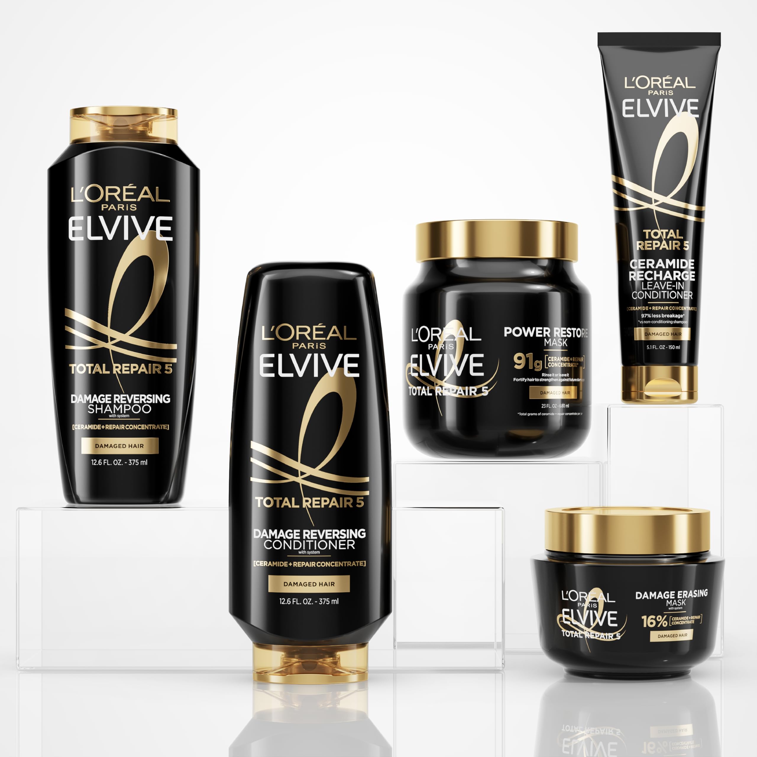 L'Oreal Paris Elvive Total Repair 5 Protein Recharge Leave In Conditioner Treatment and Heat Protectant, 5.1 Ounce