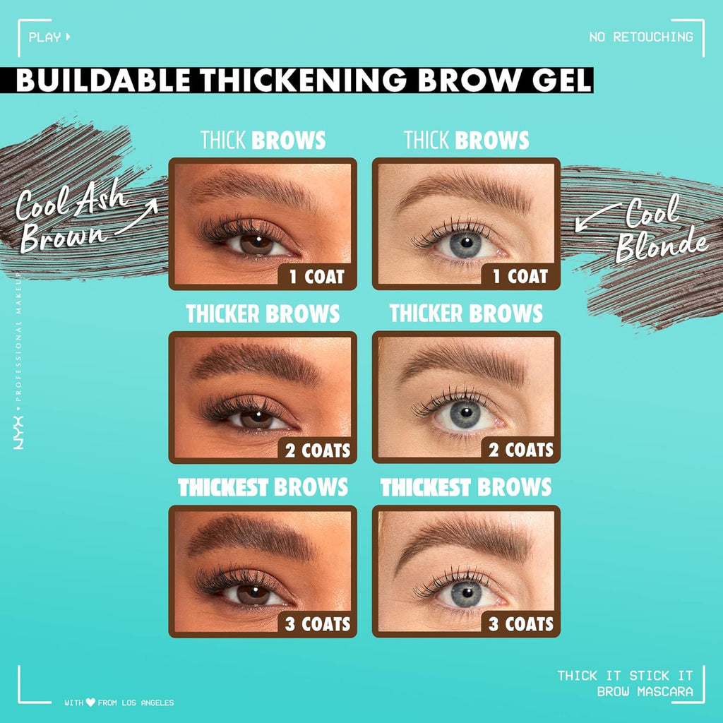 Buy now NYX PROFESSIONAL MAKEUP Thick It Stick It Thickening Brow Mascara, Eyebrow Gel - Black at indiglob india