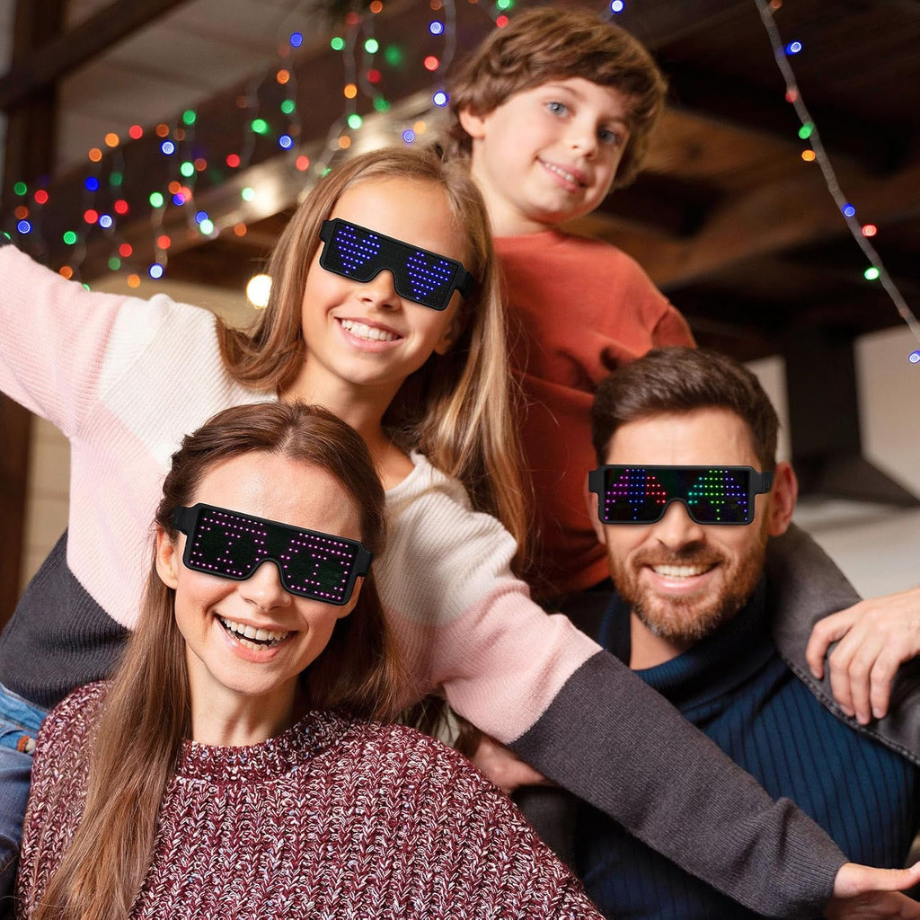 Buy now WOWSUN LED Glasses Light Up Dynamic Party Favor Glasses Festival Christmas USB Rechargeable LED Rave Glowing Flashing Glasses at indiglob india