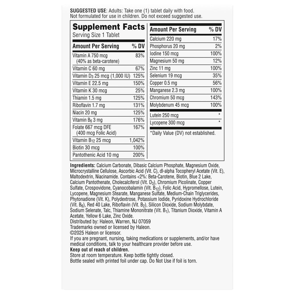 Centrum Silver Multivitamin for Adults 50 and Over, 125 Tablets | Contains Vitamin D3, B Vitamins, Clinically Proven to Support Memory as You Age, GLP-1 Support