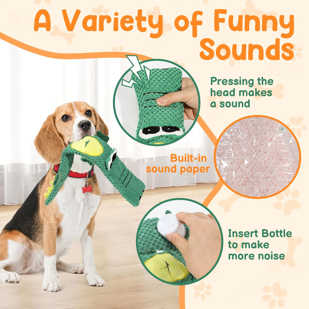 2-Pack Aggressive Chewer Toy, Squeaker & Puzzle, No Stuffing