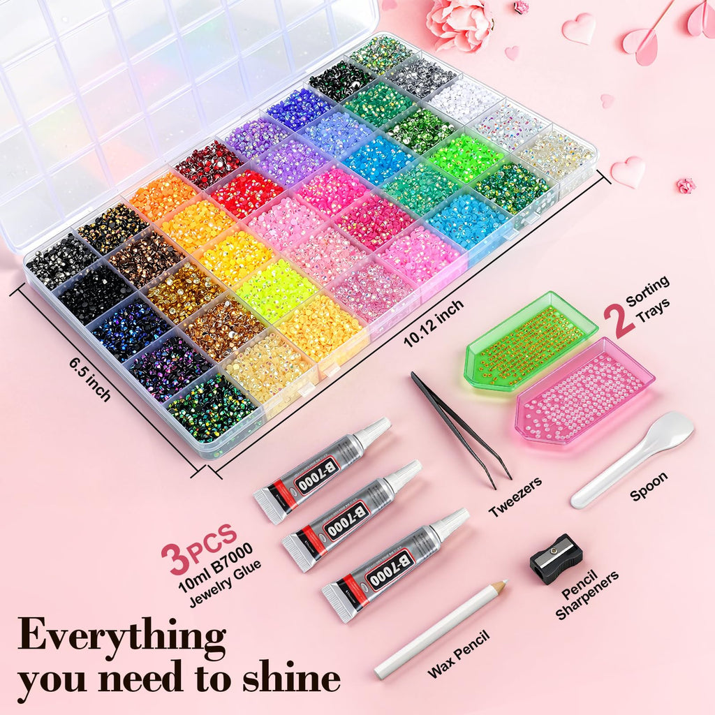 50000Pcs Resin Jelly Rhinestones for Bedazzling kit, 3mm Bedazzler Kits