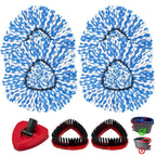 Mop Heads Replacements for O-Cedar RinseClean 2-Tank Spin Mop, Mop Replace Head for O Cedar, Mop Heads Include 4 Pack Mop Refills, 2 Scrubber Mop Heads, 1 Mop Base, Reusable, Easy to Replace