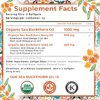 SeabuckWonders Organic Sea Buckthorn Oil Omega-7 Complete, 30 Softgels | 15 Day Supply, with Omega 3, 6 & 9, Supports Hair, Skin & Nails, 100% Pure with Zero Filler Oil