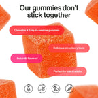 kindnature Vitamin B1 Gummies 500mg – High Potency Thiamine Supplement for Energy, Focus & Nervous System – Vegan, Non-GMO Chewable B1 Vitamins for Adults & Kids – Natural Strawberry Flavor – 60 Ct