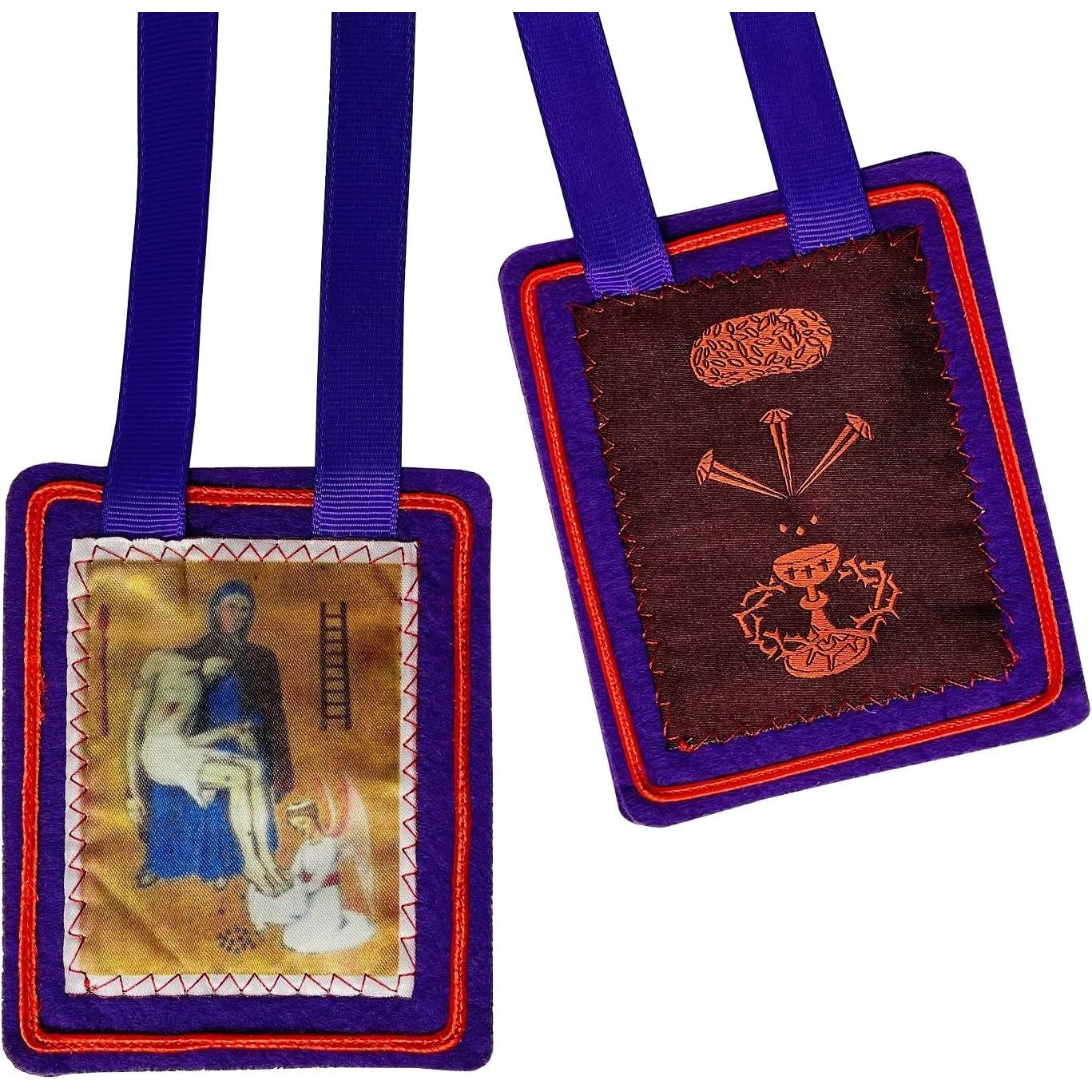 Buy now Scapulars Catholic,Purple Scapular of Benediction and Protection, Scapular of Marie Julie Jahenny, Escapularios Catolicos, Handmade Scapulars Catholic Necklace Gift for Church Religious Decor Default at indiglob india