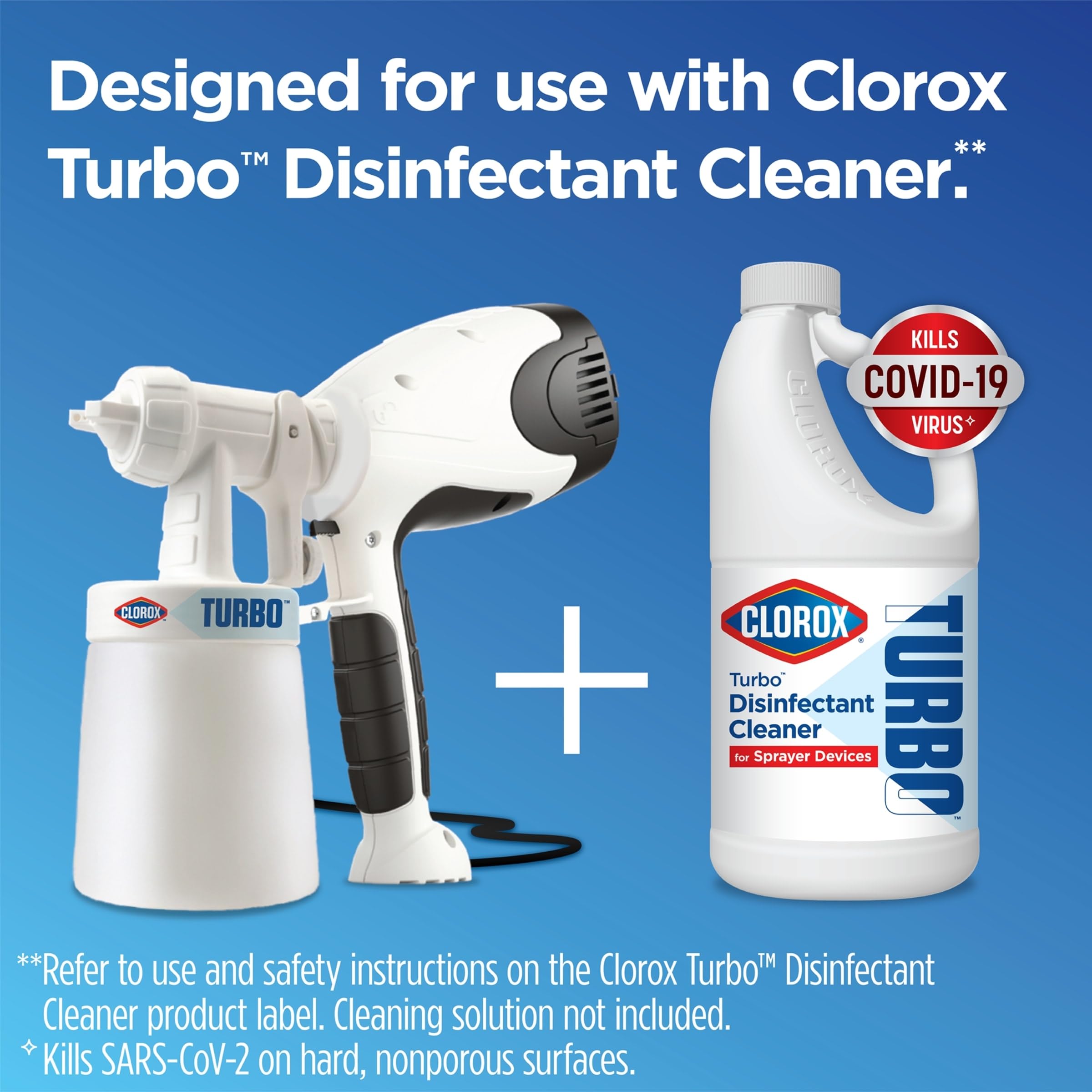 Buy now Clorox Turbo Disinfectant Cleaner for Sprayer Devices, Bleach-Free, 64 Fluid Ounces (Pack of 2) at indiglob india