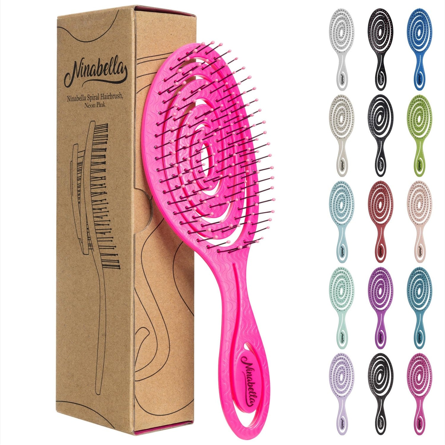 Buy now Ninabella Detangle Hair Brush for Women & Men - Does not Pull - Straightening Brushes for Straight & Curly Hair - Unique Spiral Detangling Hairbrush - Green at indiglob india