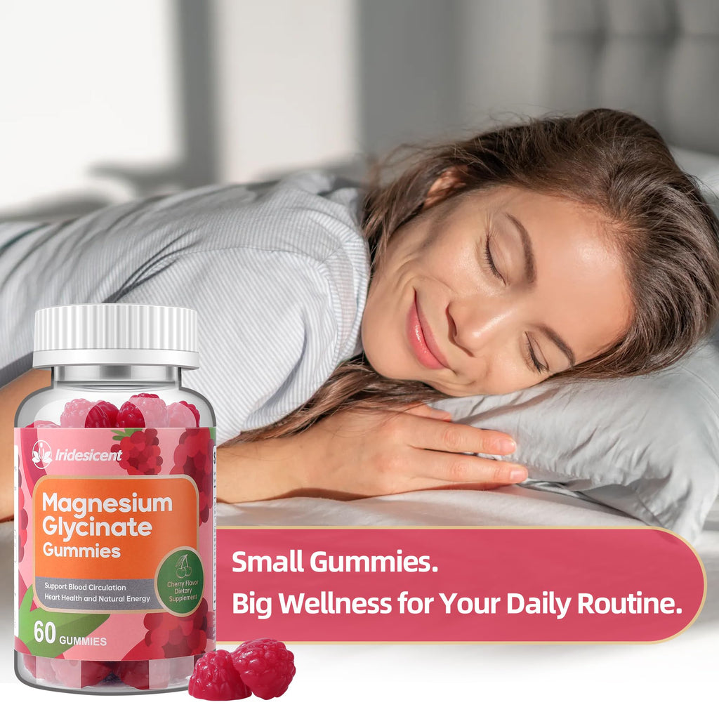 600mg Magnesium Glycinate Gummies, 120 Count | Magnesium Glycinate & Citrate Blend with Ashwagandha & Zinc, Sugar Free Vegan Cherry Gummies, 60-Day Supply