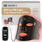 INIA Red Light Therapy Mask for Face, 850nm NIR, Red/Blue LED Light 4 Modes | Visible Results in Just 4 Weeks, 220 LEDs, 105mW/cm² Output, 2600mAh Rechargeable Battery, 10-30min Timer, Auto Shut-off