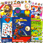 Superhero Tattoos Ultimate Bundle, 150 Pcs
