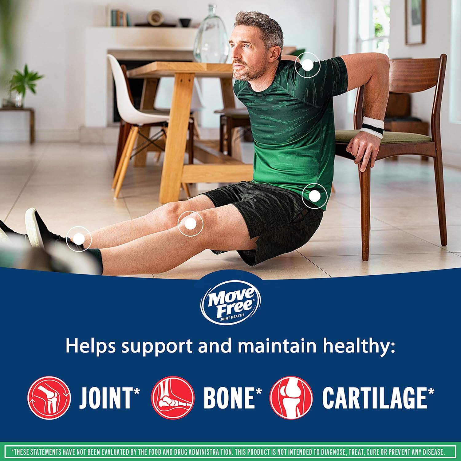 Buy now Move Free Advanced Glucosamine Chondroitin MSM Joint Support Supplement, Supports Mobility Comfort Strength Flexibility & Bone - 120 Tablets (40 servings)* at indiglob india