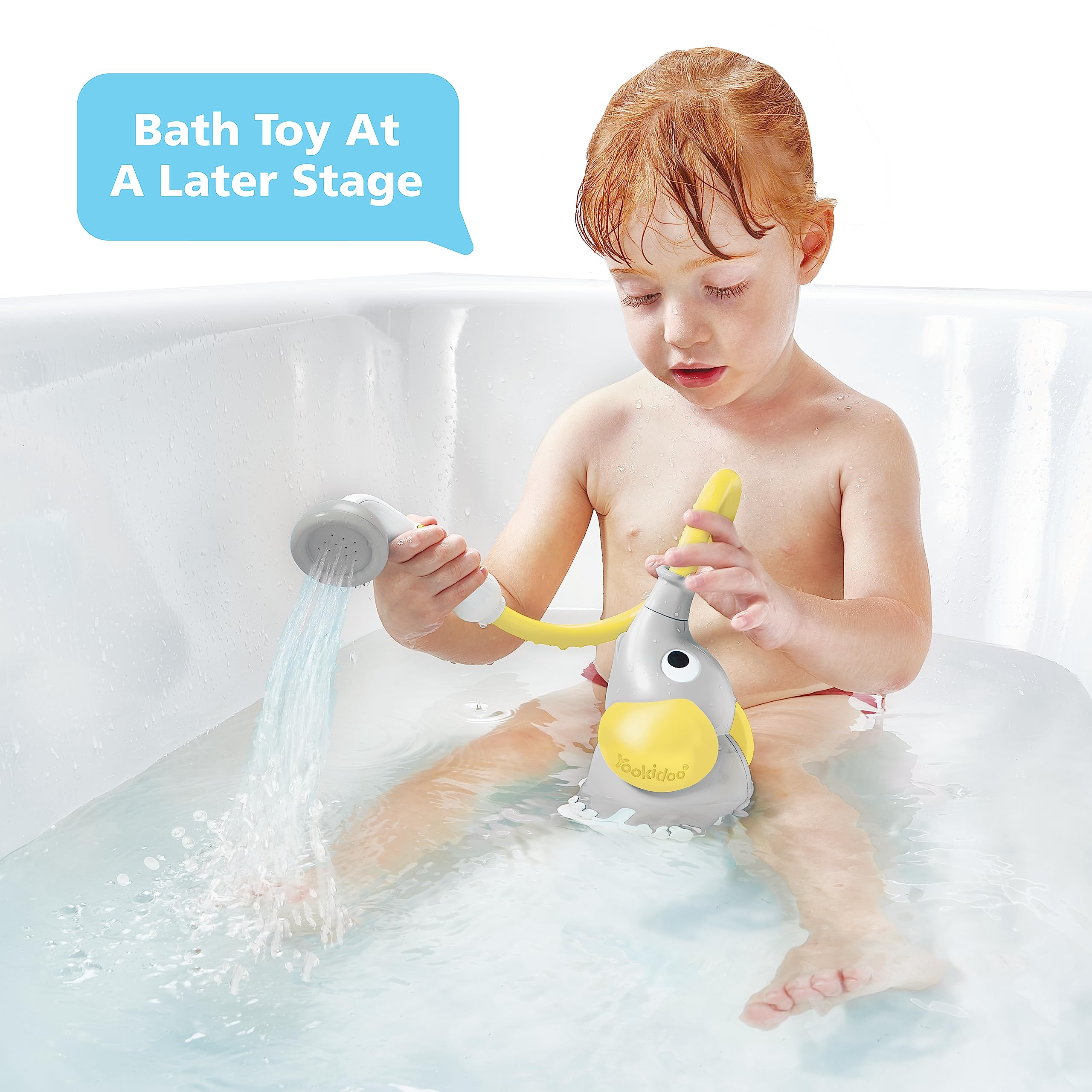 Buy now Yookidoo Baby Bath Shower Head - Elephant Water Pump and Trunk Spout Sprayer and Rinser-Control Water Flow from 2 Knobs Baby Bath Time Essentials for Newborn Babies in Tub Or Sink (Yellow) at indiglob india