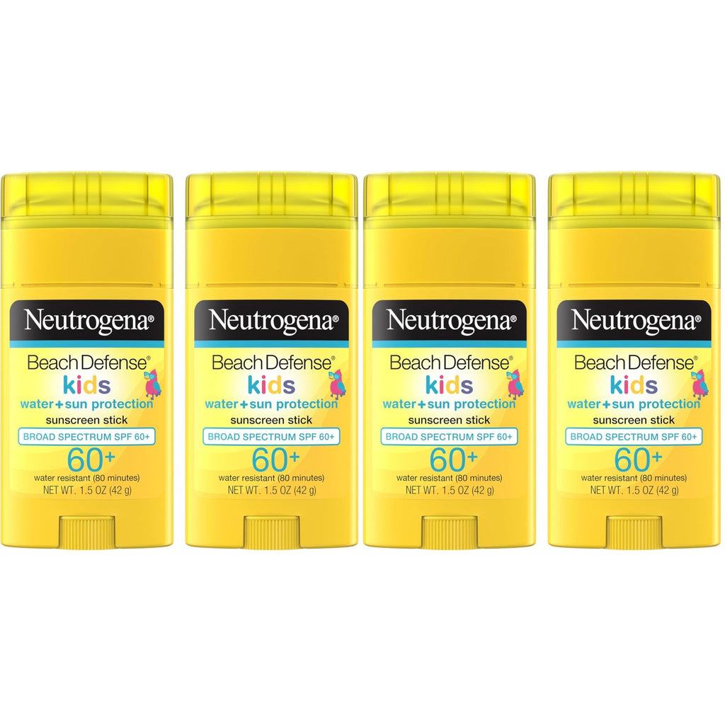 Neutrogena Beach Defense Kids Sunscreen Stick SPF 60+, 1.5 oz | Hawaii Reef Act 104 Compliant, Octinoxate & Oxybenzone Free, Face & Body, Travel Size