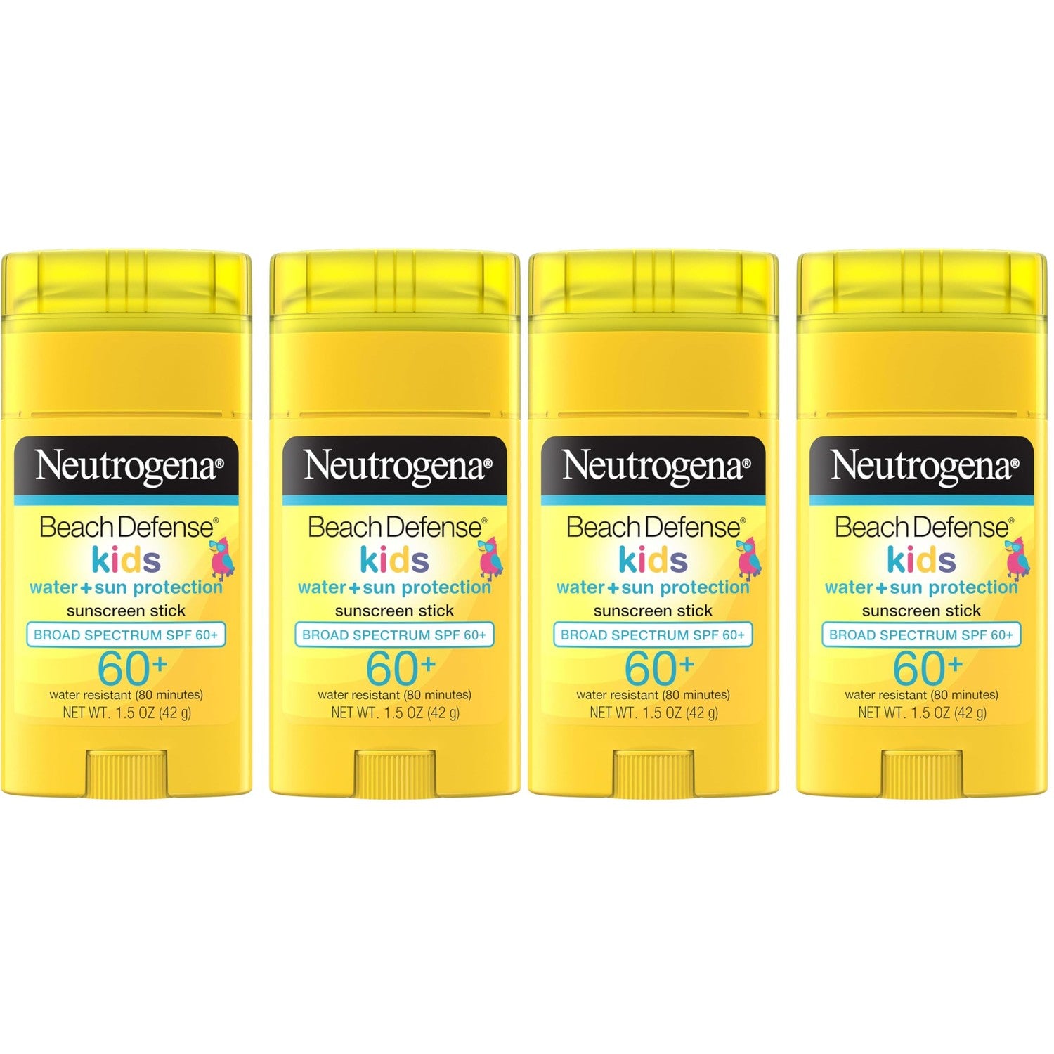 Neutrogena Beach Defense Kids Sunscreen Stick SPF 60+, 1.5 oz | Hawaii Reef Act 104 Compliant, Octinoxate & Oxybenzone Free, Face & Body, Travel Size