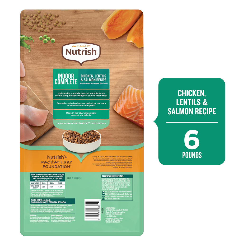 Nutrish Indoor Complete Dry Cat Food, 6 lb. Bag (Rachael Ray)