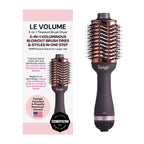 L'ANGE HAIR Le Volume 2-in-1 Titanium Blow Dryer Brush | Frizz Control Blowout Hair Dryer Brush for Drying and Styling | Volumizing Hot Air Styler for All Hairstyles | Oval Barrel | Blush - 75mm