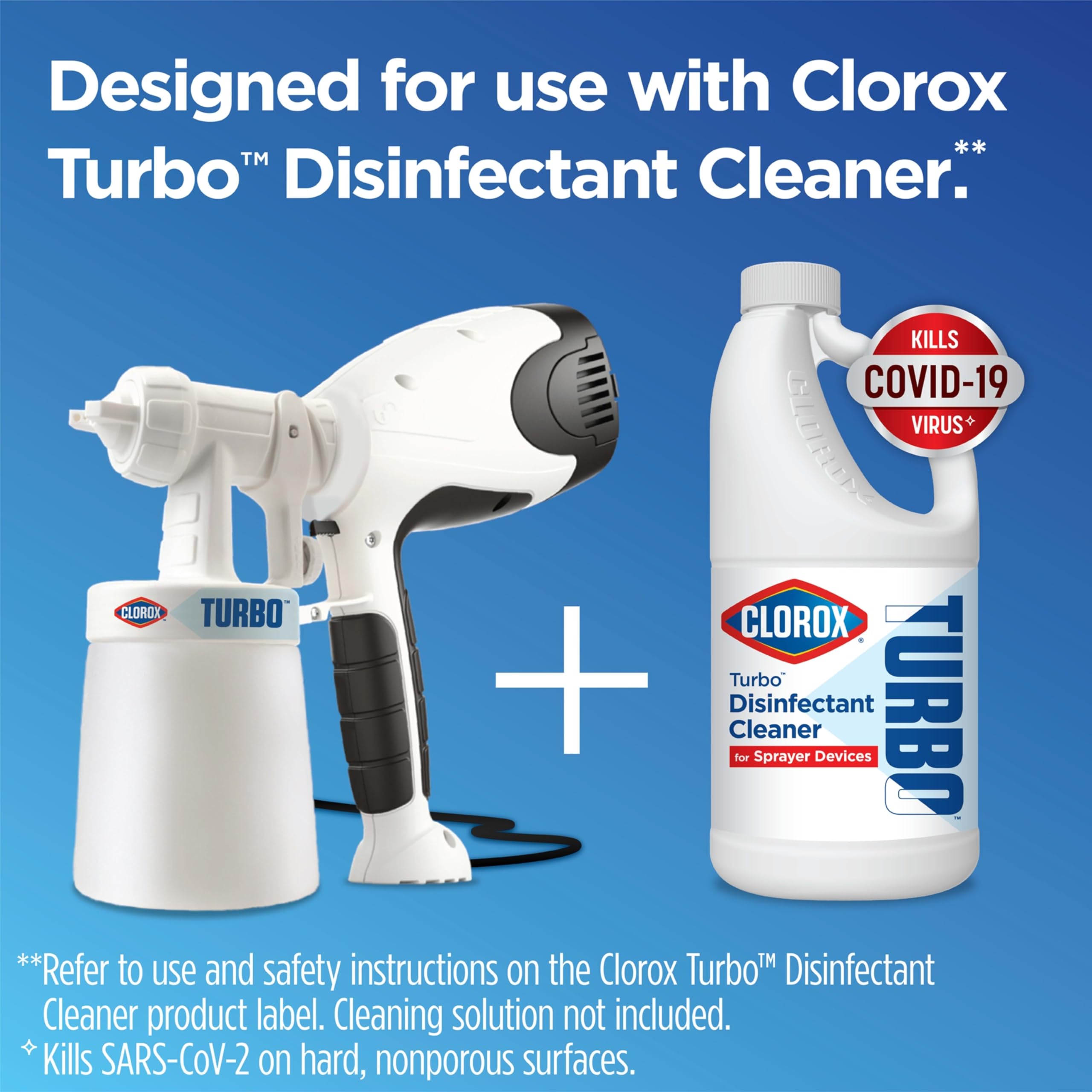 Buy now Turbo Disinfectant Cleaner for Sprayer Devices, Bleach-Free, Kills Cold and Flu Viruses and COVID-19 Virus, 64 Fluid Ounces at indiglob india