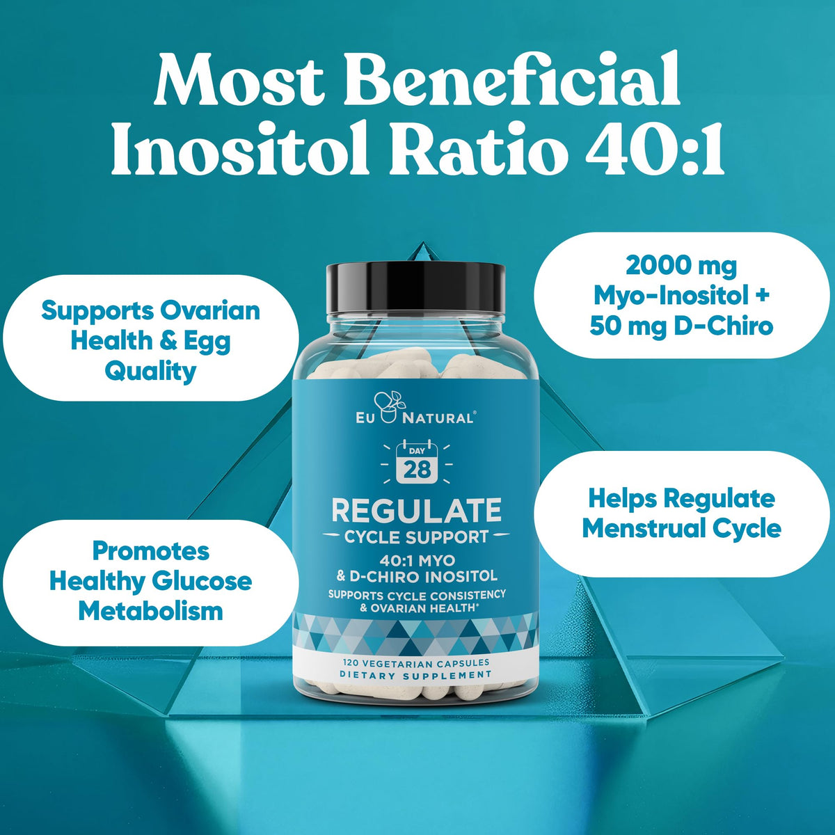 Regulate Cycle Support, Myo-Inositol & D-Chiro 40:1, 120 Capsules