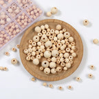 280pcs Wooden Beads for Crafts 5 Sizes Unfinished Wood Bead Bulk 8mm, 10mm, 12mm, 14mm, 16mm Beads for Craft Making Decorations DIY Jewelry Making, Macrame, Bracelets