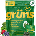 Adult Greens Gummies Sugar Free Multivitamin & Prebiotic Fiber, 10 ct | Daily Supplement for Men and Women with Vitamins, Minerals, Adaptogens, Fiber