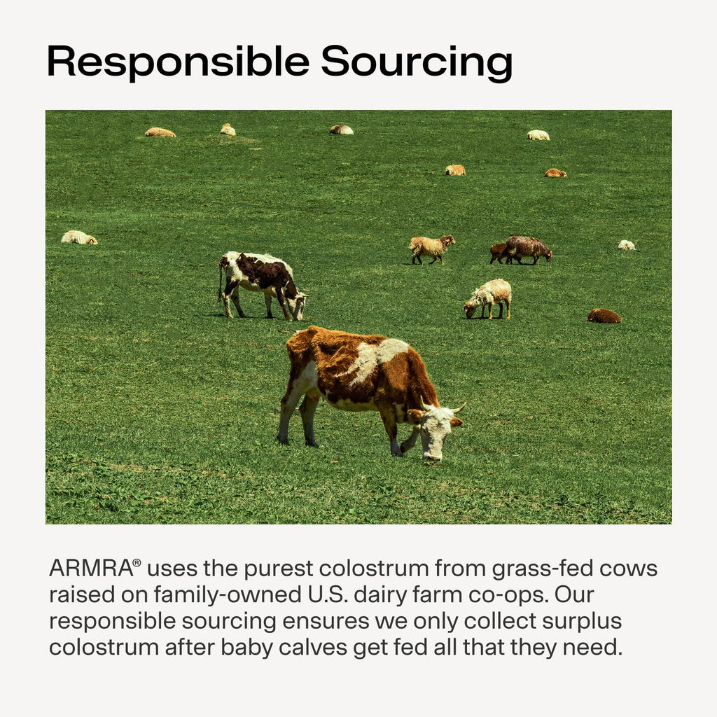 ARMRA Colostrum Powder, Blood Orange, 90 Serving Jar | Gut Health | Debloat | Hair & Skin | Immune Support | Keto | Gluten Free | Grass Fed Bovine Colostrum Supplement